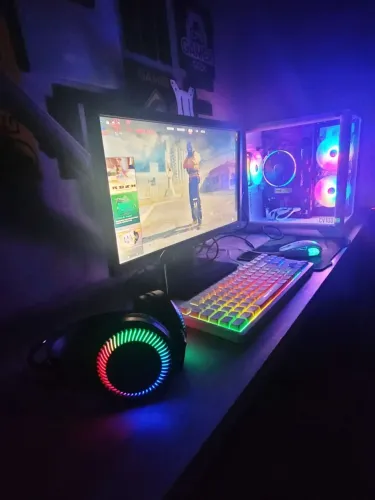PC GAMER RYZEN 5 BRANCO PODEROSO LINDO AQUARIO RGB COMPLETO TECLADO MOUSE WIFI HEADPHONE