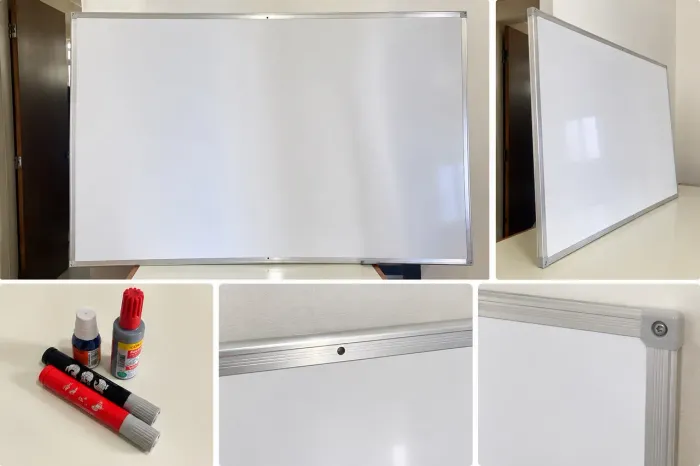 Quadro branco 1m x 1,5m. Acompanha dois pilotos e refis