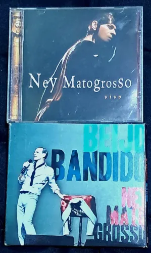 2 CDs de shows de Ney Matogrosso: Vivo (1999) + Beijo Bandido Ao Vivo (2010) - Originais