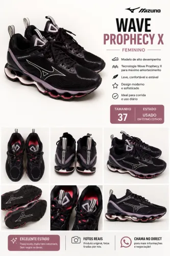 Tênis Mizuno Wave Prophecy X Original Feminino Nº 37 - Excelente Estado