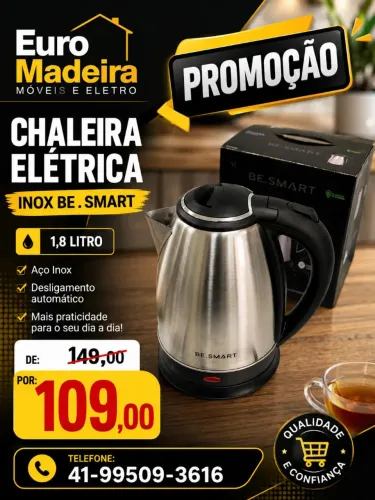 Chaleira Elétrica Inox BE. SMART 1,8 litros - Novo