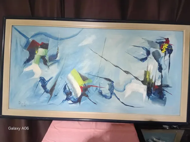 Quadro pintura sobre tela abstrato