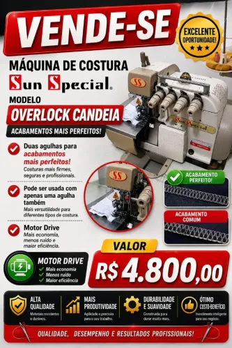 Vende-se máquina de costura overlock candeia