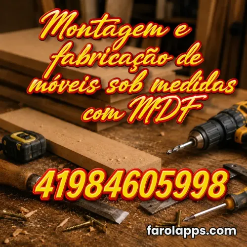 Montagem e fabricação de móveis sob medidas.