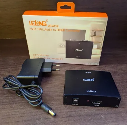 Conversor VGA+R/L AUDIO x HDMI - Entrega Grátis