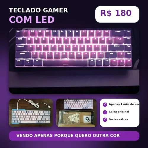 Teclado Gamer MageGee com LED - Apenas 1 mês de uso