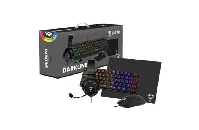 COMBO GAMER DARKLINE TECLADO | MOUSE | HEADSET | MOUSEPAD - CLANM