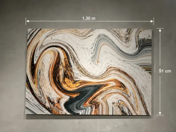 Quadro Decorativo em Tecido 1,30m x 0,91m - Arte Abstrata