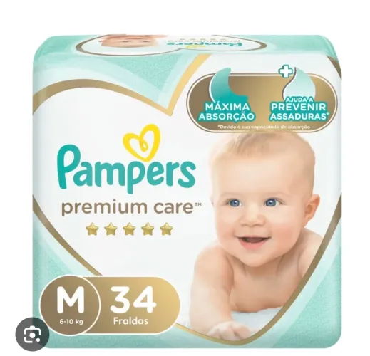 Fralda Pampers Premium Care M - 34 unidades