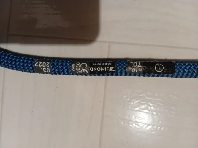 Corda dinâmica SIMOND de montanhismo, 70m comprimento, 10mm de diâmetro