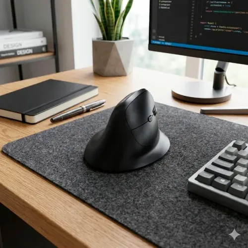 Mouse Vertical Sem Fio Ergonômico Fortrek MERG15 Preto