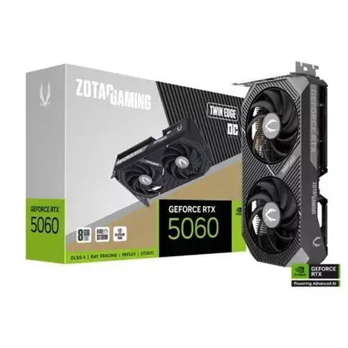 Placa de Vídeo RTX5060 8GB NVIDIA GeForce ZOTAC Gamin Twin Edge OC GDDR7