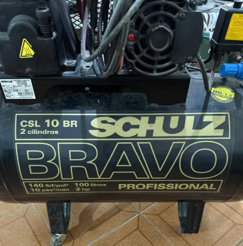 Compressor de Ar Schulz Bravo Csl 10 Br 100L Monofásico - usado