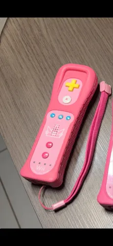 Controle Wii Remote Princesa Peach Mario Rosa