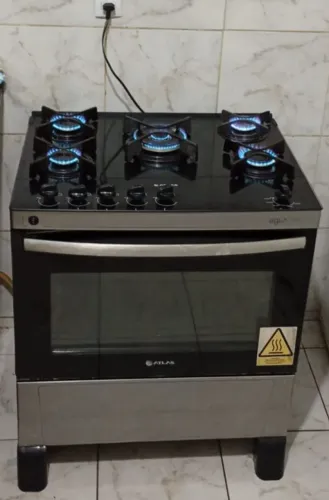 Fogão atlas agile glass 5 bocas inox