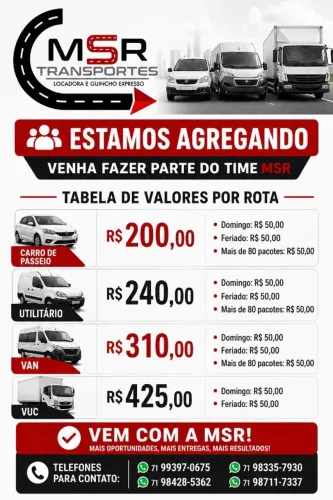 Entregas para o mercado livre