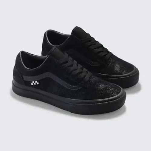 Tênis vans old skool skate feminino preto metallic black smoke original