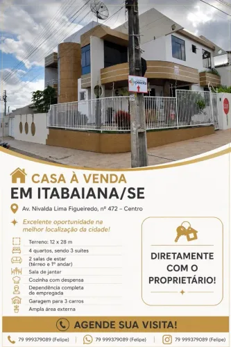 CASA À VENDA EM ITABAIANA - CASA AMPLA E LOCALIZAÇÃO PRIVILEGIADA.