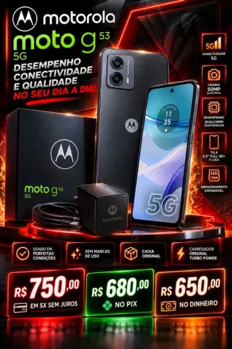 Motorola G53 usado e bem conservado . Sem marcas de uso
