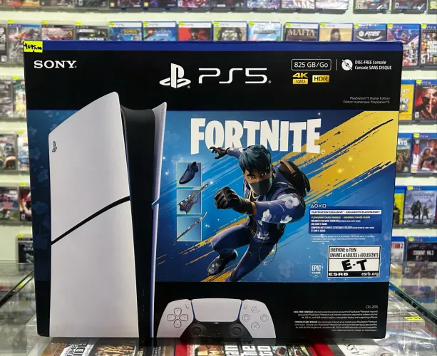 PlayStation 5 Slim 825GB SSD Edição Digital Fortnite Flowering chaos Bundle Novo lacrado