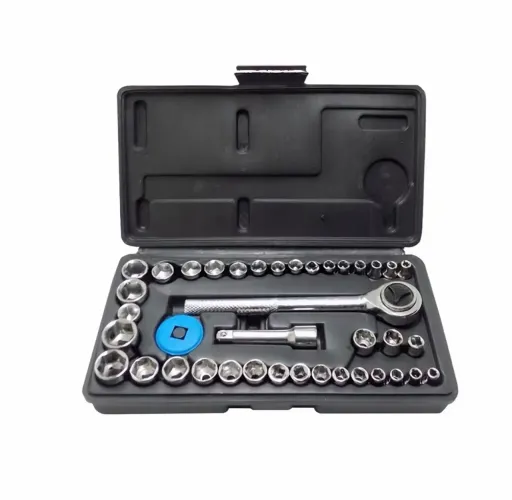 Kit De Ferramentas 40 Peças Jogo De Soquetes Chave Catraca Reversível Com Maleta