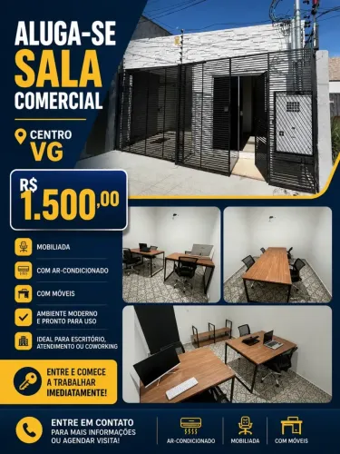 Sala comercial mobiliada - centro vg
