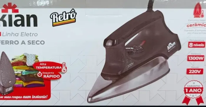 FERRO A SECO RETRO 220V 1300W REF: 23258<br>