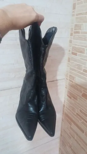 Bota feminina cano alto com salto