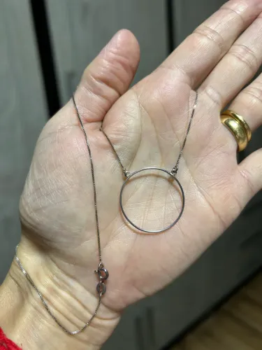 Gargantilha geométrica redonda prata 925