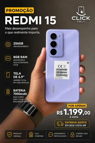 Oferta - Redmi 15 256GB - Novo!