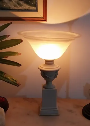 Luminária Em Resina Marmorizada