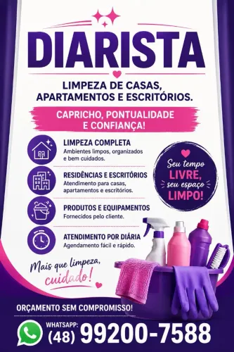 LIMPEZA DE CASAS, APARTAMENTOS E ESCRITÓRIOS