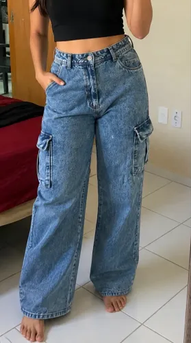 Calça cargo unissex