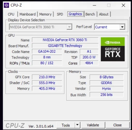 Placa de Vídeo RTX 3060 Ti 8GB GIGABYTE GDDR6