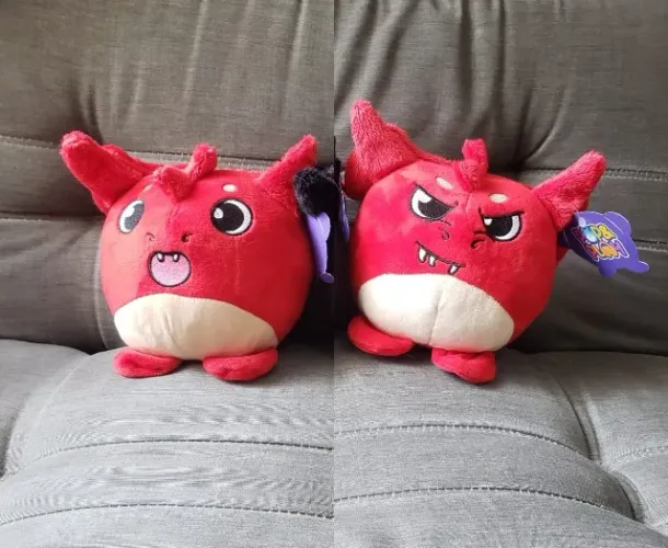 2 draquinho-bola mascote da redragon - dragão vermelho pelúcias ccxp dragon red