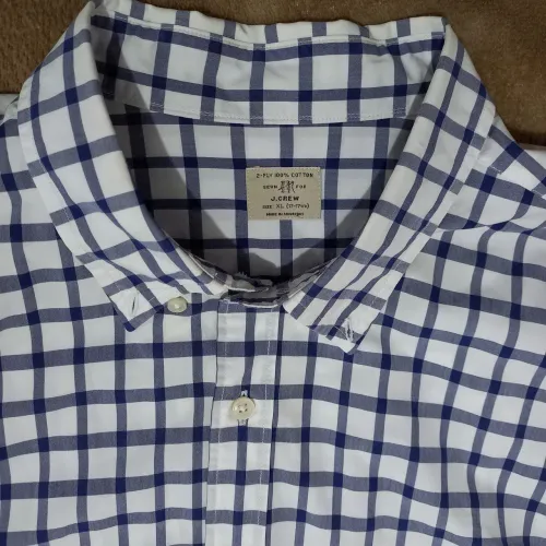 Camisa J.Crew Xadrez Branca e Azul Original XL - Seminova