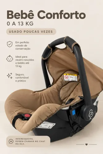 Bebê Conforto 0 a 13kg | Pouquíssimo Usado | Impecável