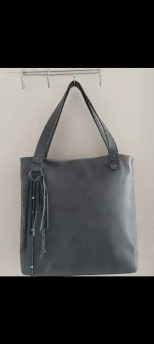 Bolsa couro cinza - Via Mia