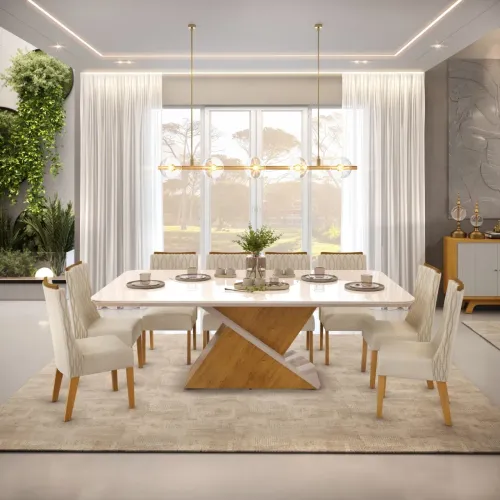 Mesa de jantar 8 cadeiras nova