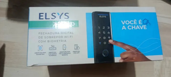 Fechadura Digital de Sobrepor, Abertura por senha ou tag, Tecno, Preta, DS4100V, Elsys
