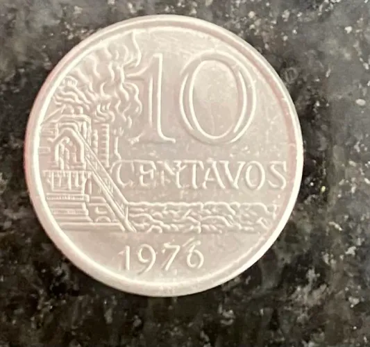 Moeda antiga de 1976,de 10 centavos.