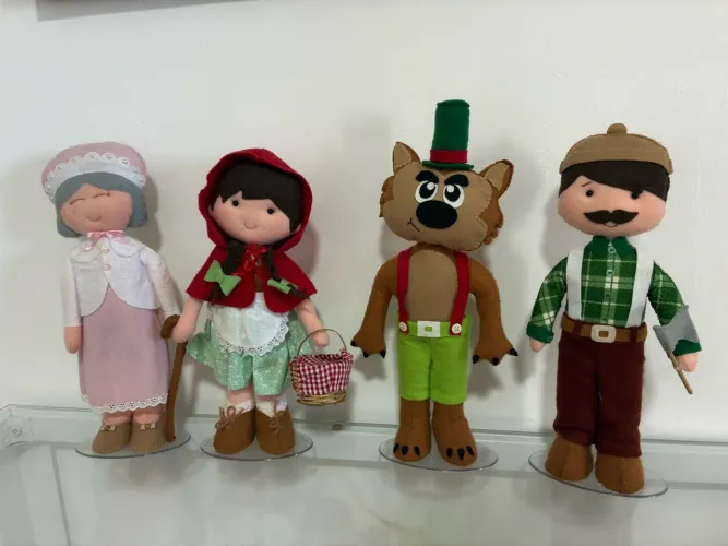 Bonecos de feltro para festa Chapeuzinho Vermelho