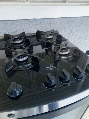 FOGÃO CÔNSUL COM 4 BOCAS, MESA DE VIDRO, FORNO