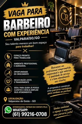 Vaga para Barbeiro com experiência