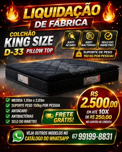 Oferta imperdível colchão king pillow Top garantia novo