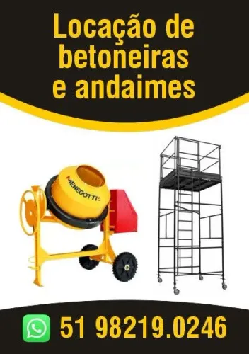 betoneira e andaimes locação