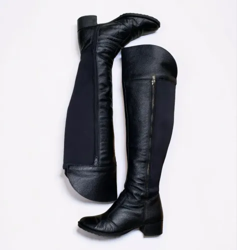 bota feminina de couro legítimo marca luna di mazzi tamanho 37 modelo over the knee