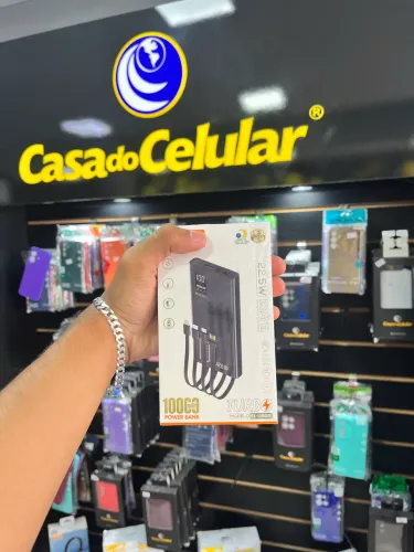 ? Power Bank 10.000mAh Turbo 22,5W com Cabos - Novo
