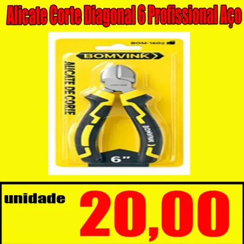 Alicate Corte Diagonal 6 Profissional Aço Carbono Reforçado