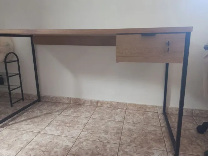 Mesa de escritório industrial freijó preto 